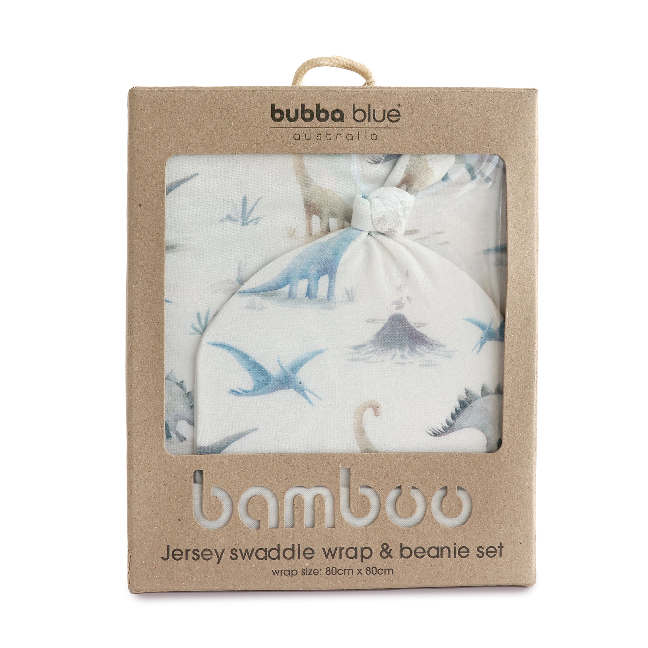 Jurassic Bamboo 2PCS Jersey Swaddle & Beanie Set