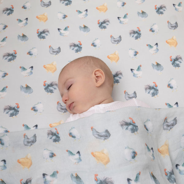 Little Rooster 3pk Muslin Wraps