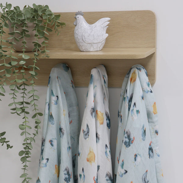 Little Rooster 3pk Muslin Wraps