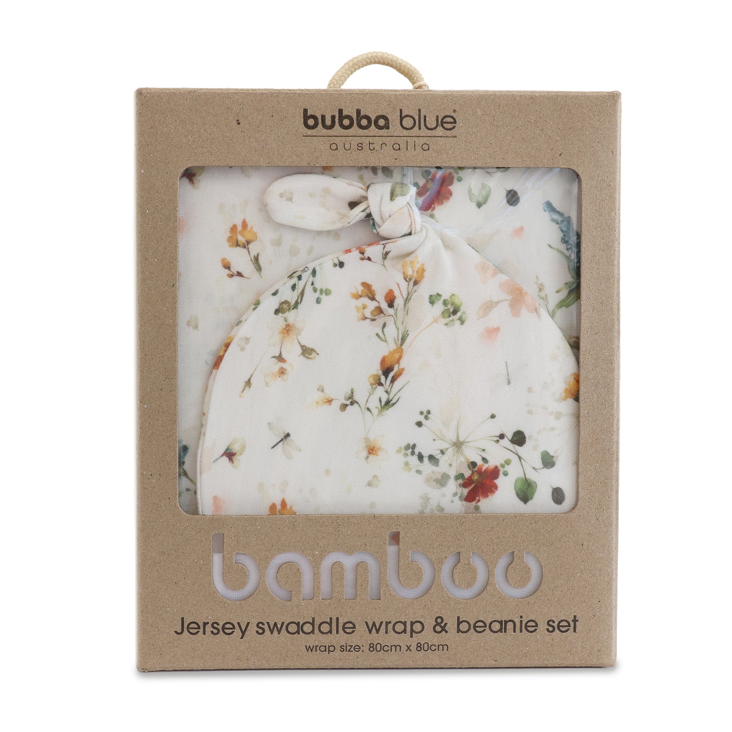 Peonies Bamboo 2PCS Jersey Swaddle & Beanie Set