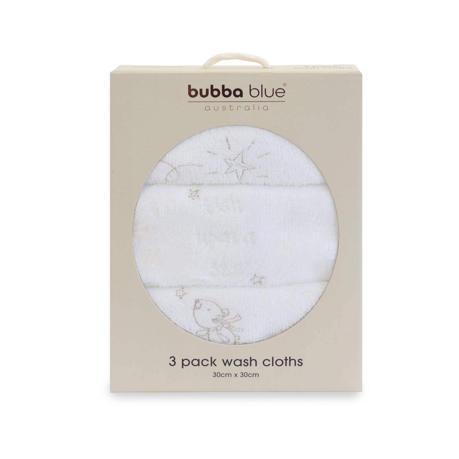 Wish Upon A Star 3pk Face Washers