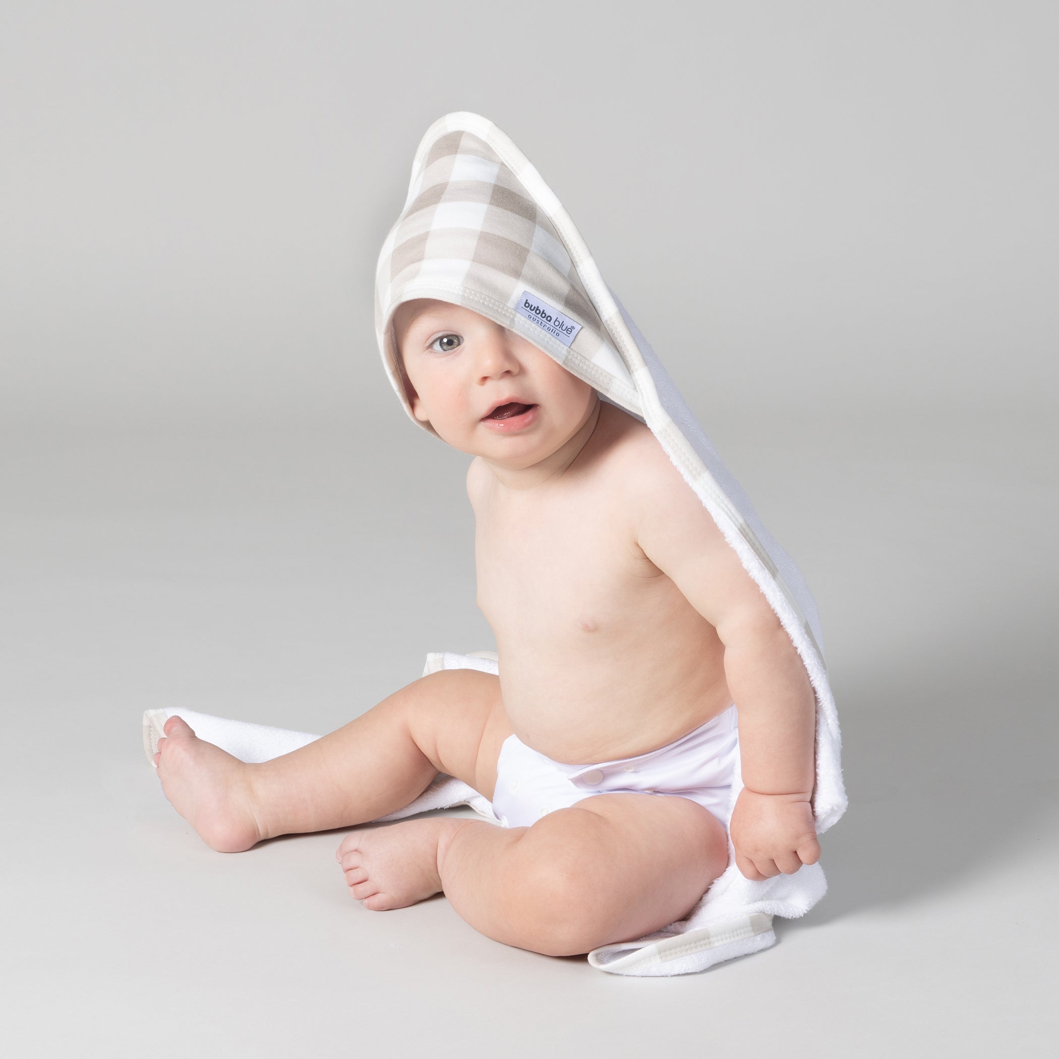 Provincial 2pk Hooded Towel - Olive/Taupe