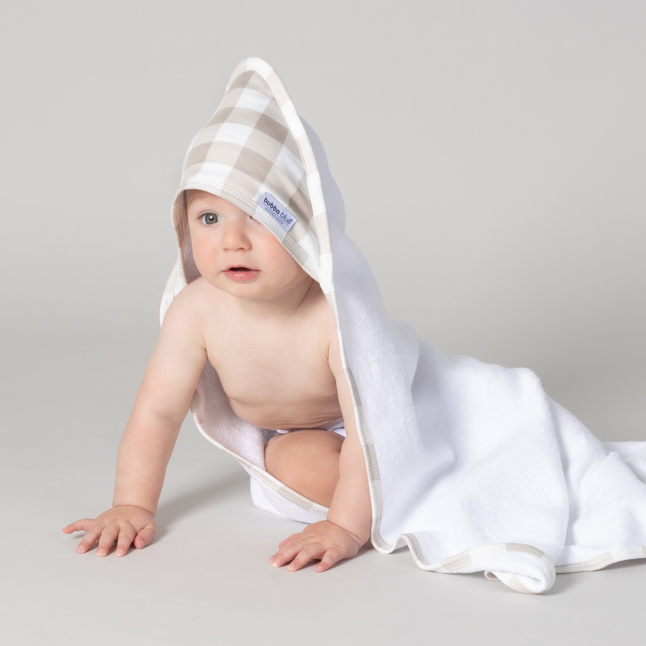 Provincial 2pk Hooded Towel - Olive/Taupe