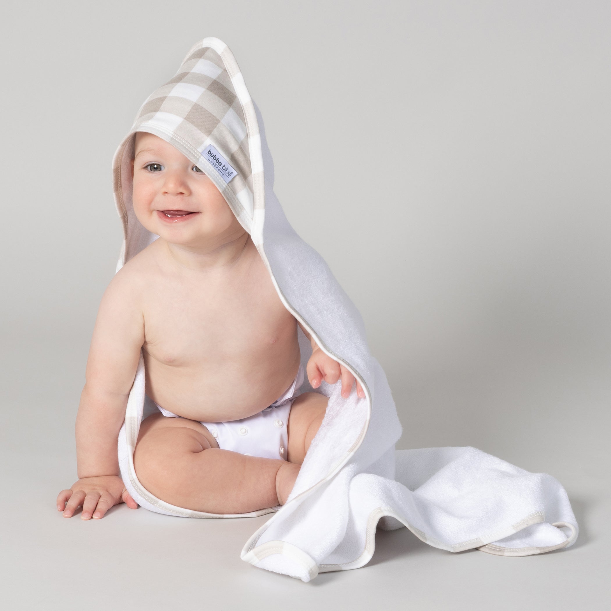 Provincial 2pk Hooded Towel - Olive/Taupe