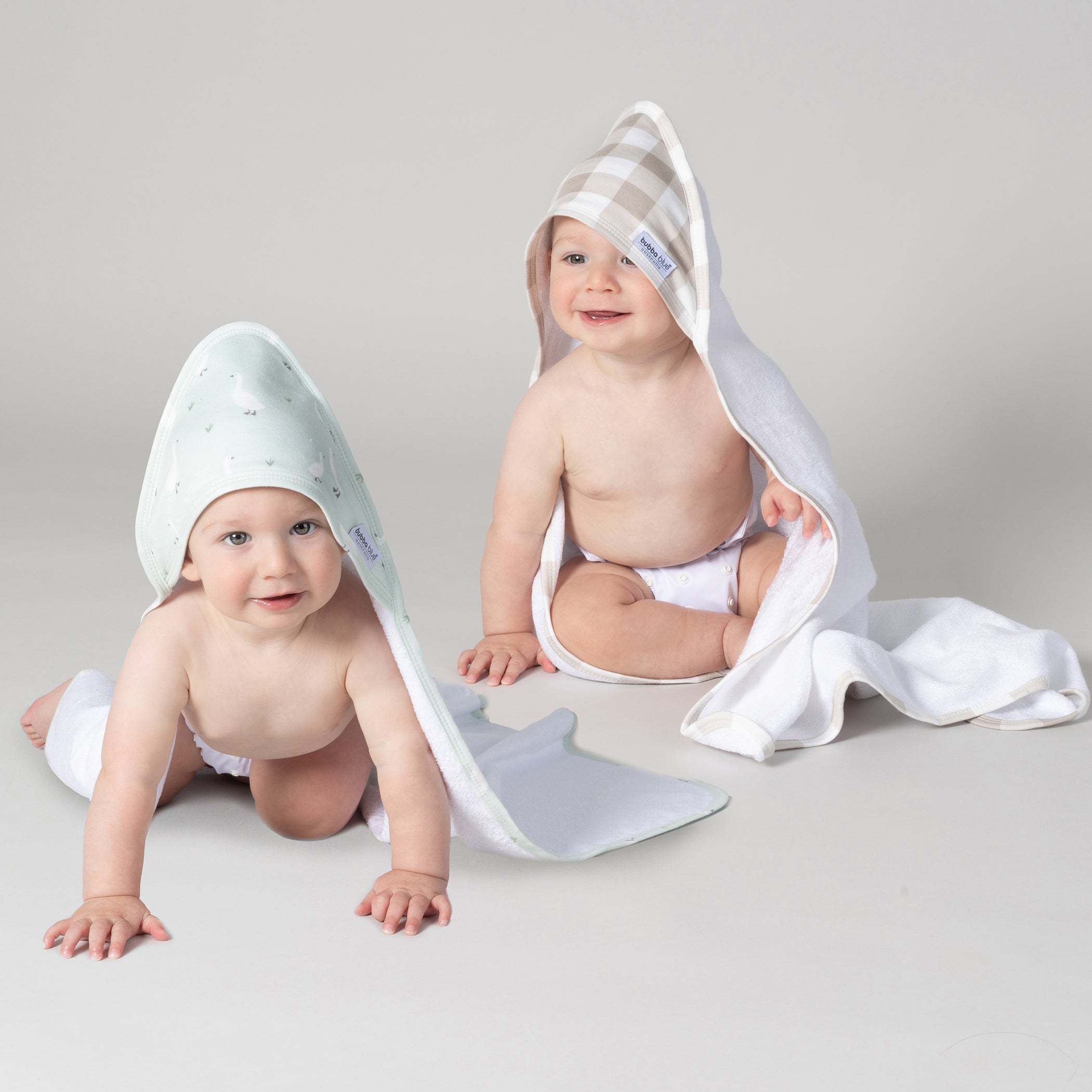 Provincial 2pk Hooded Towel - Olive/Taupe