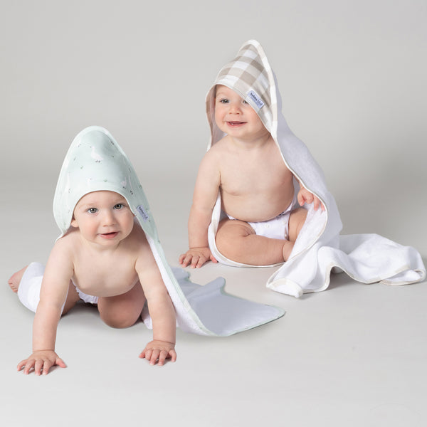 Provincial 2pk Hooded Towel - Olive/Taupe