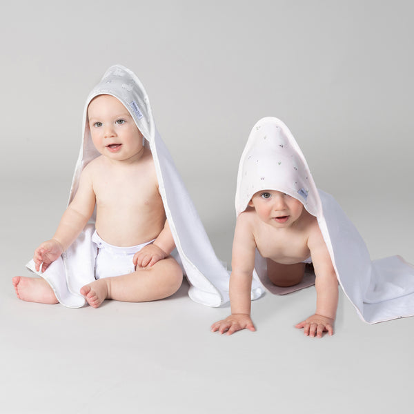 Provincial 2pk Hooded Towel - Blush/Grey