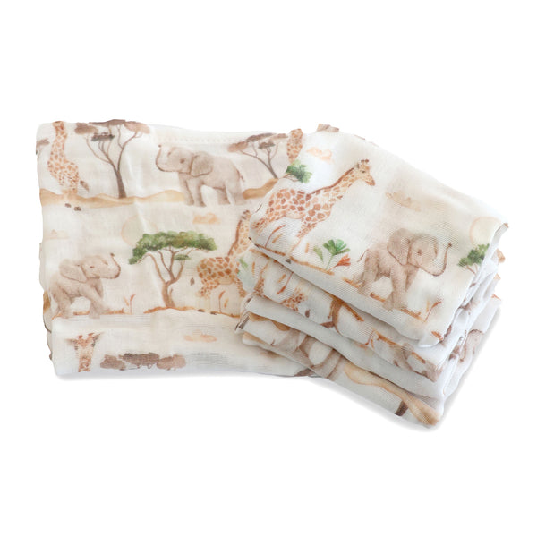 Adventure Bamboo 6pk Muslin Face Washers