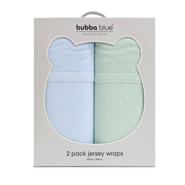 Confetti 2pk Jersey Swaddle Wrap Blue Sage