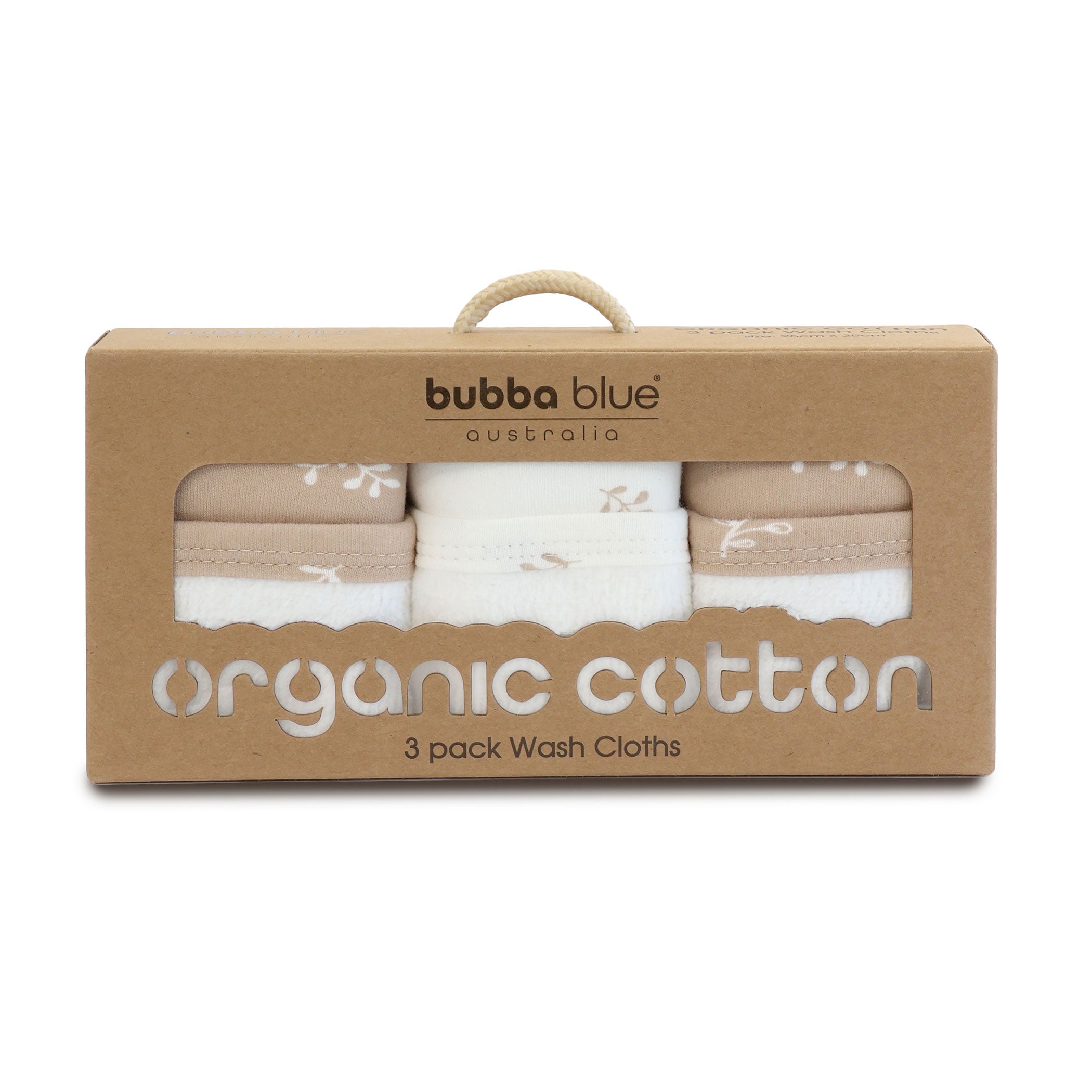 Organic Cotton 3pk Wash Cloths - Chestnut