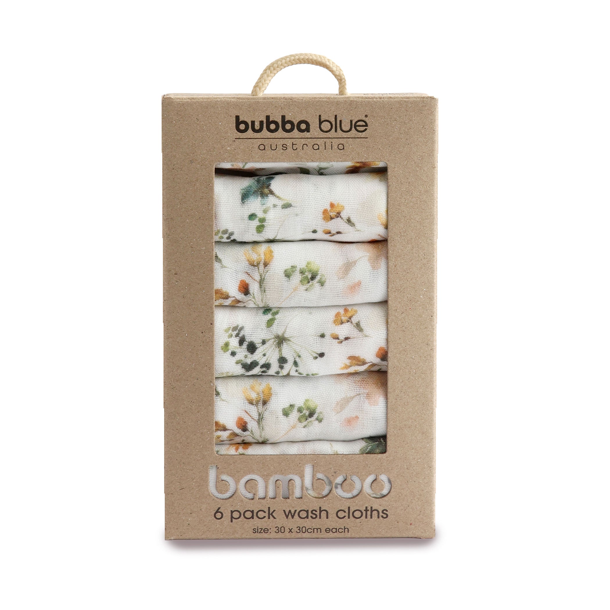 Peonies Bamboo 6pk Muslin Face Washers