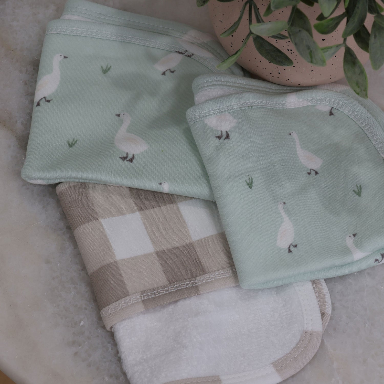 Provincial 3pk Wash Cloth - Olive/Taupe