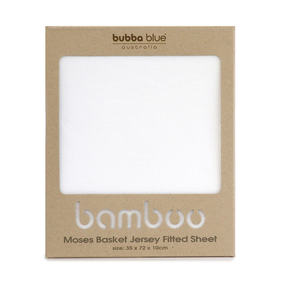 Bamboo White Jersey Moses Basket Fitted Sheet - Bubba Blue Australia