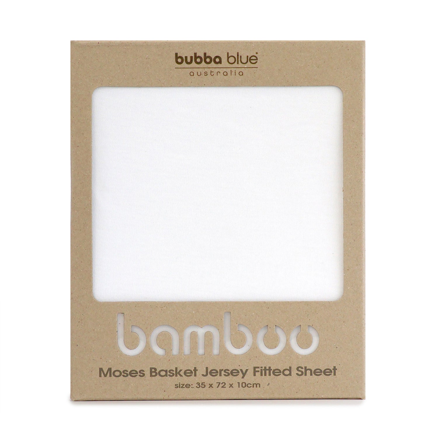 Bamboo White Jersey Moses Basket Fitted Sheet - Bubba Blue Australia