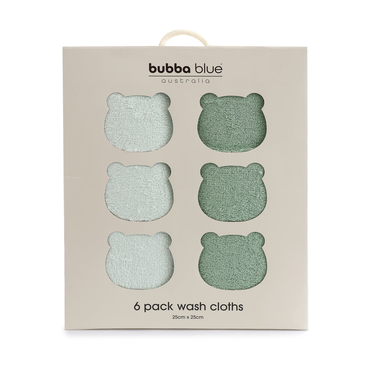 Bubba Sundae 6pk Wash Cloths - Greentea - Bubba Blue Australia