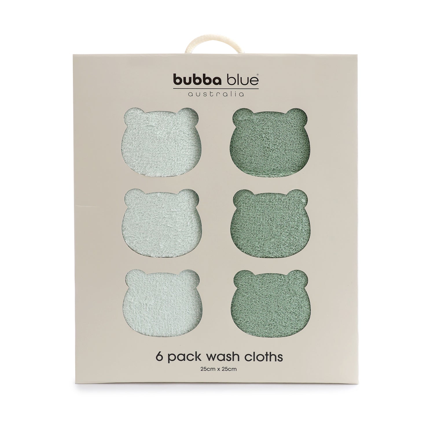 Bubba Sundae 6pk Wash Cloths - Greentea - Bubba Blue Australia
