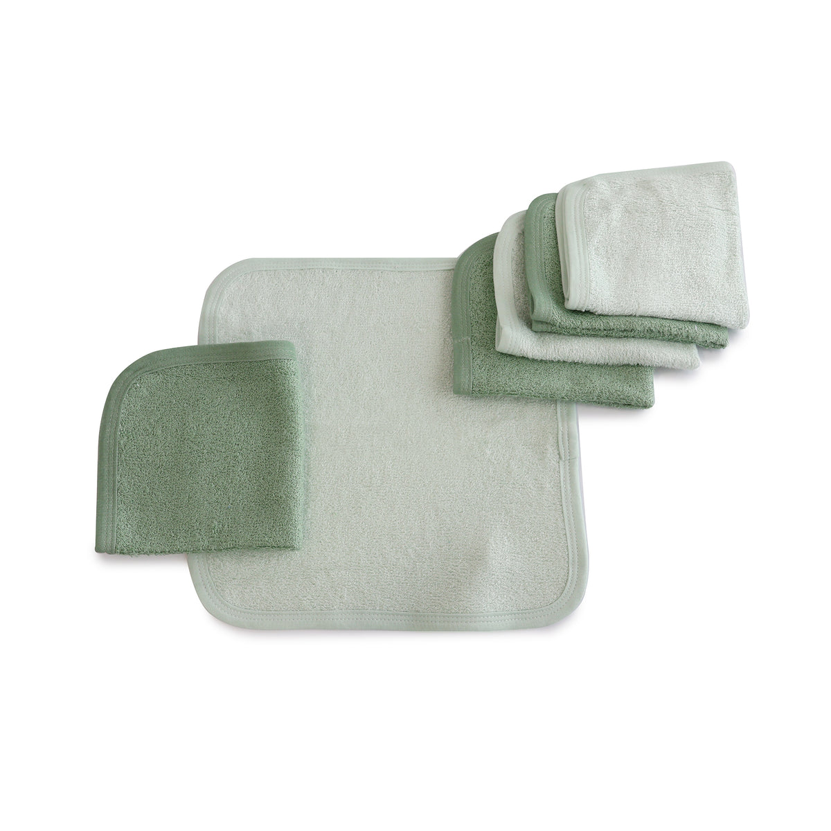 Bubba Sundae 6pk Wash Cloths - Greentea - Bubba Blue Australia