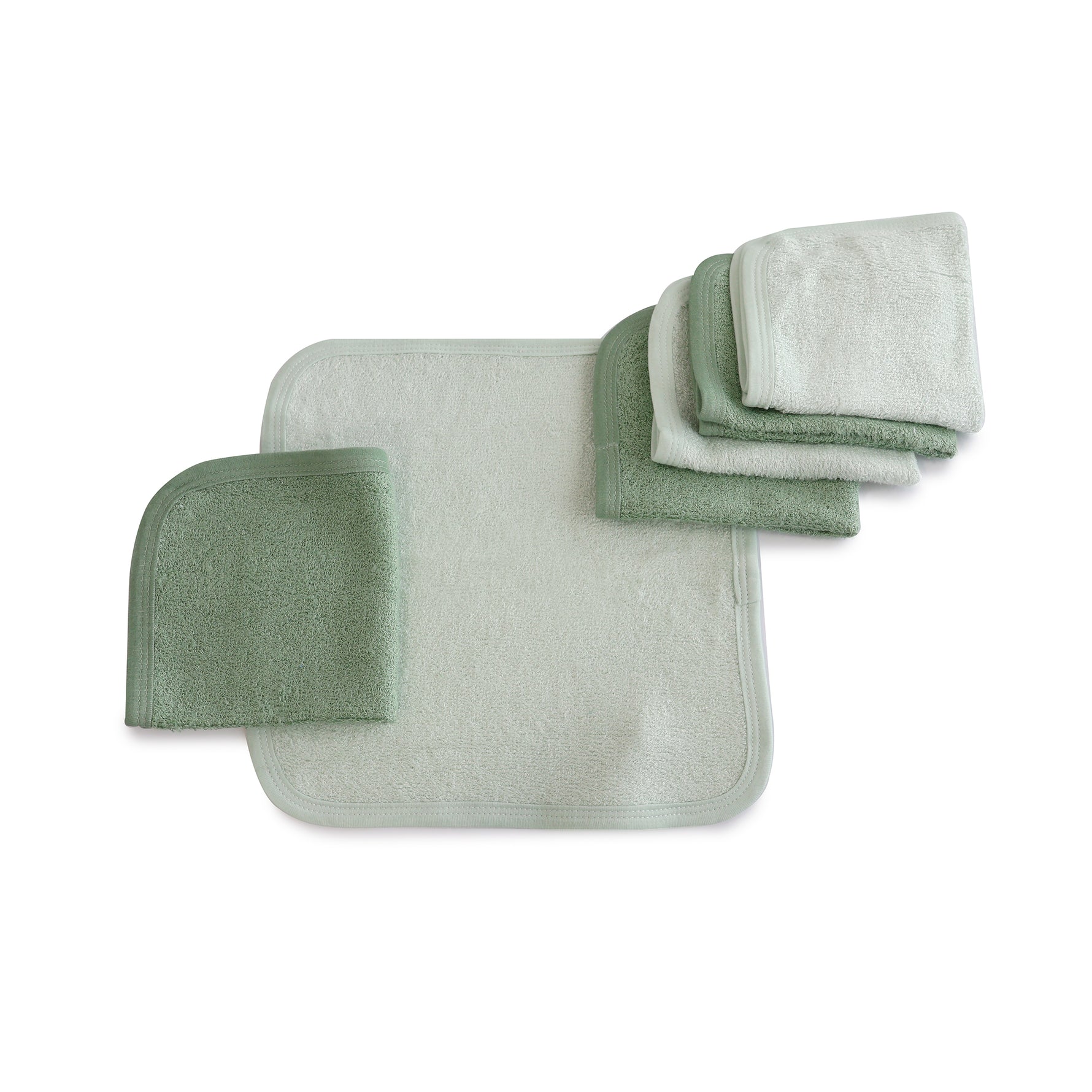 Bubba Sundae 6pk Wash Cloths - Greentea - Bubba Blue Australia