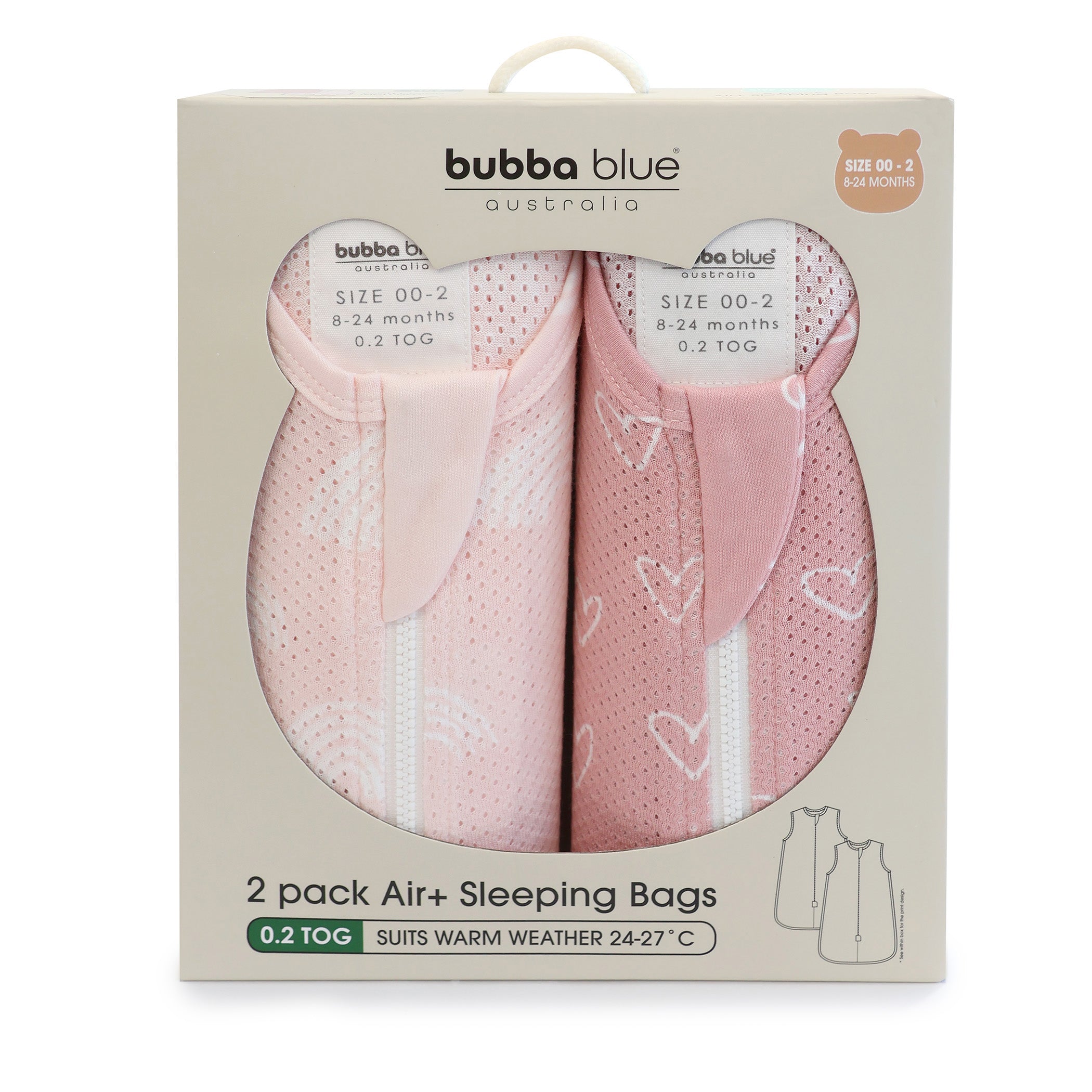 Nordic 0.2 TOG 2pk Air+ Sleep Bags Berry/Rose