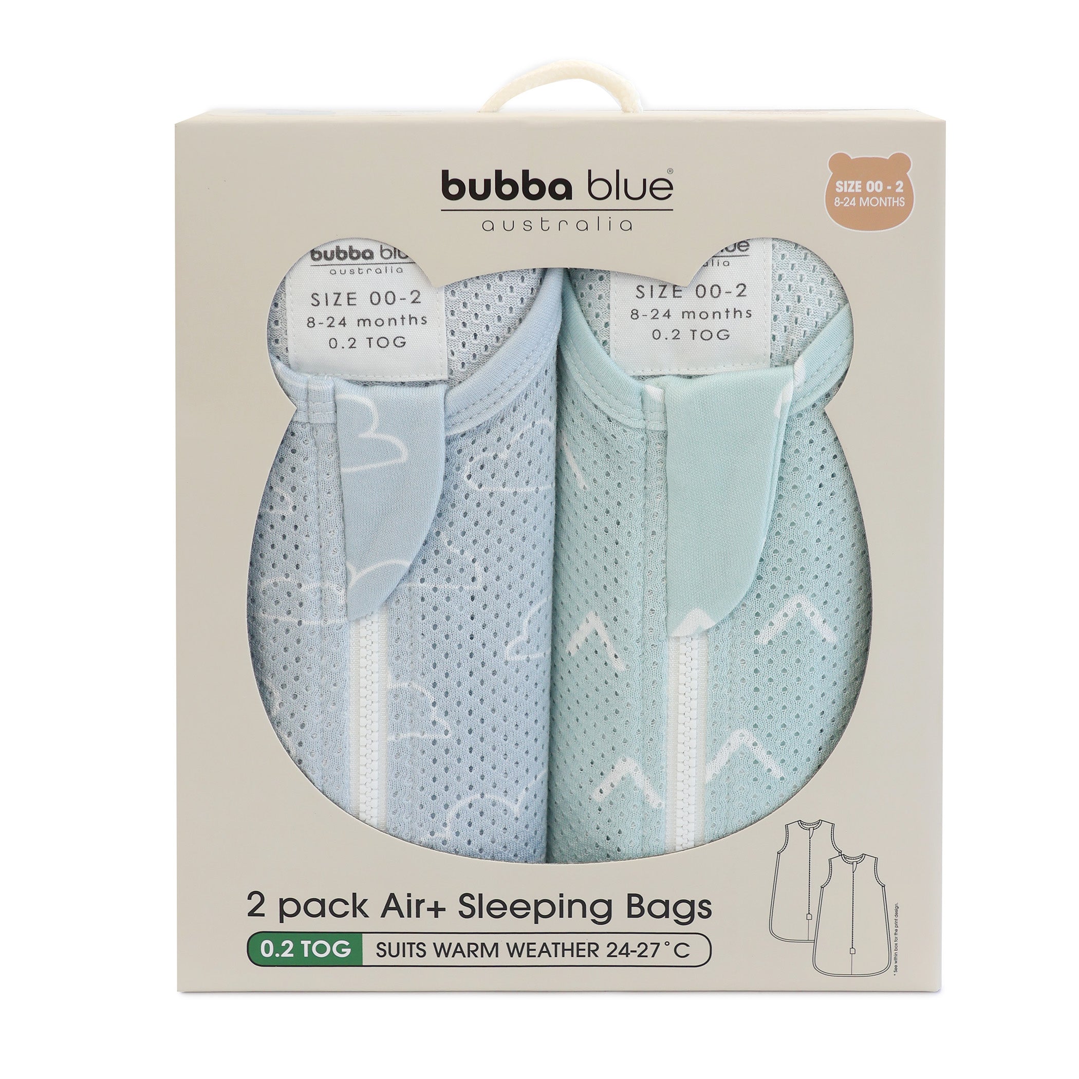 Nordic 0.2 TOG 2pk Air+ Sleep Bags Sky/Mint