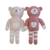 Nordic 2pk Knit Baby Rattles Dusty Berry/Rose Bear