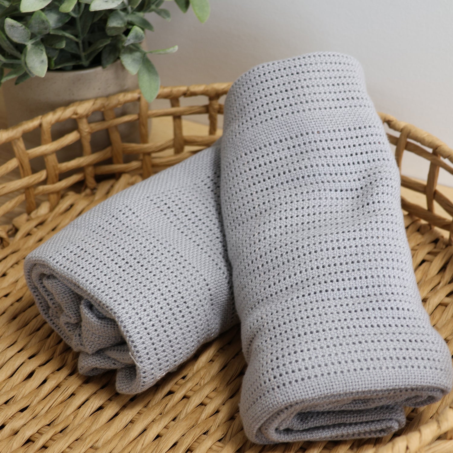 Nordic 2pk Cellular Blanket Grey/Grey