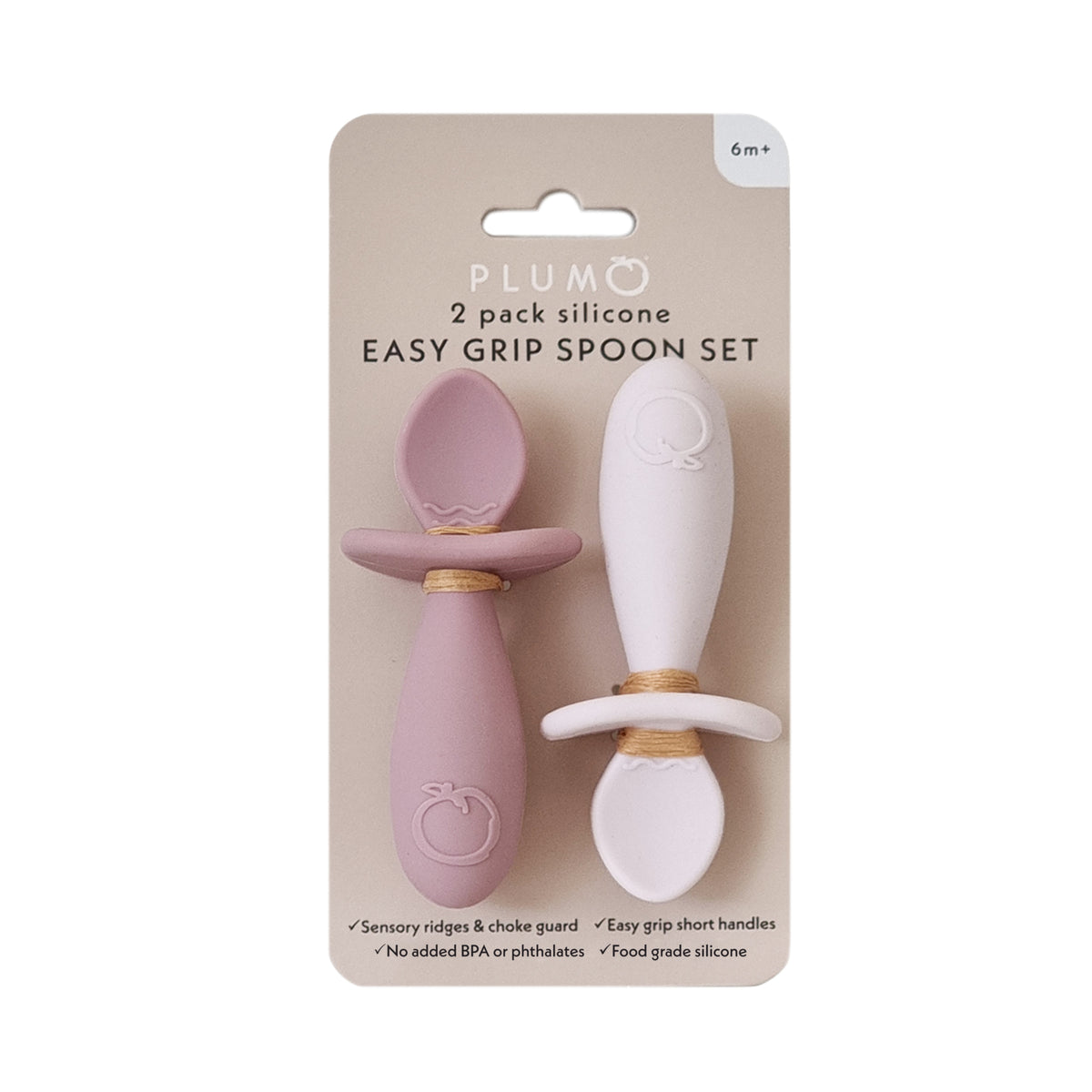 Plum Silicone 2pk Easy Grip Spoon Set - Dusty Berry/Rose