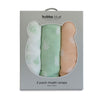 Nordic Sorbet 3pk Muslin Wraps Orange/Pear