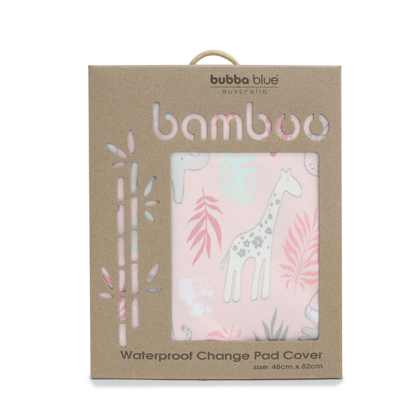 Jungle Bamboo Waterproof Change Mat Cover - Berry