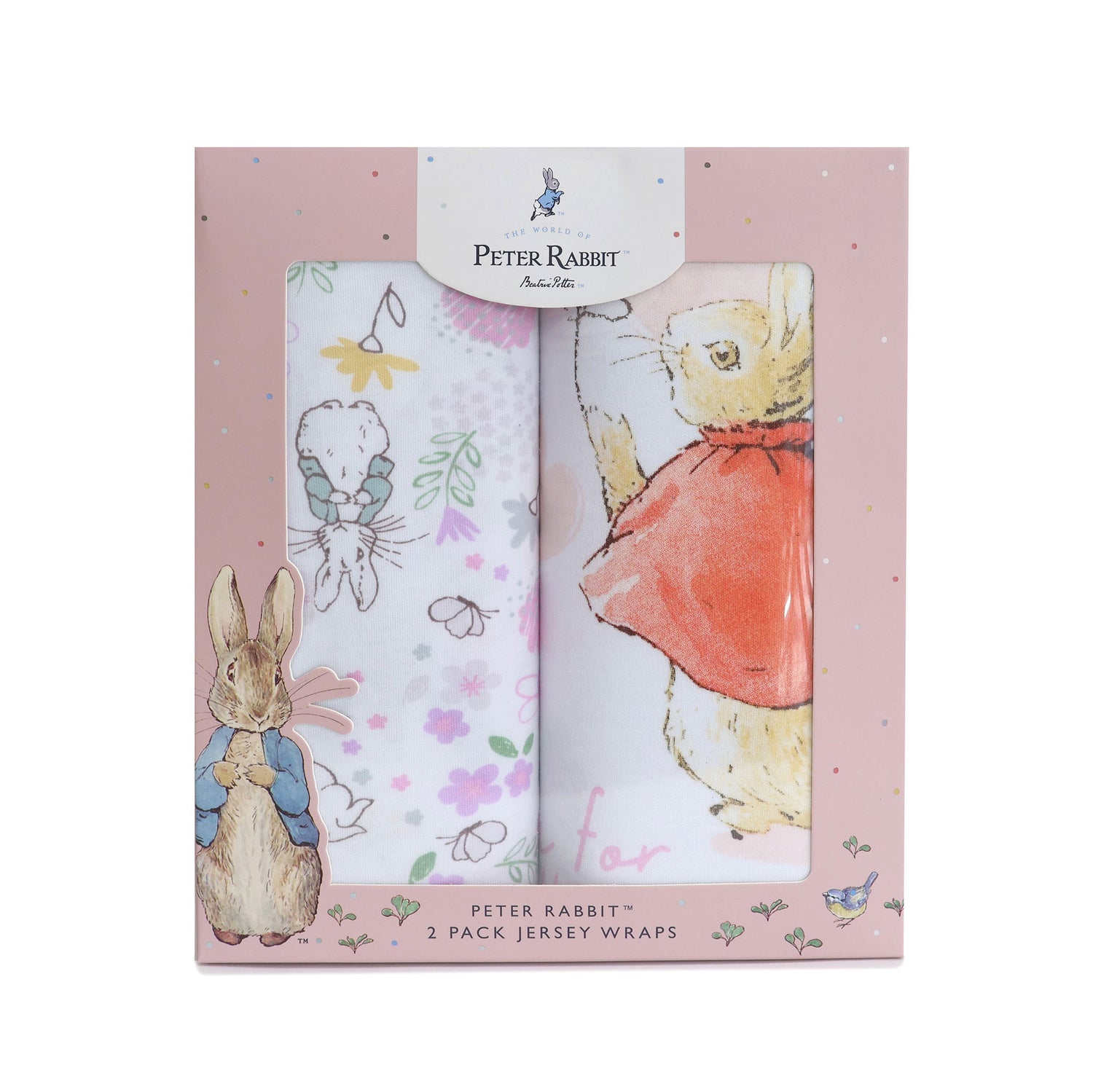 Peter Rabbit 'New Adventure' 2pk Jersey Wraps - Pink