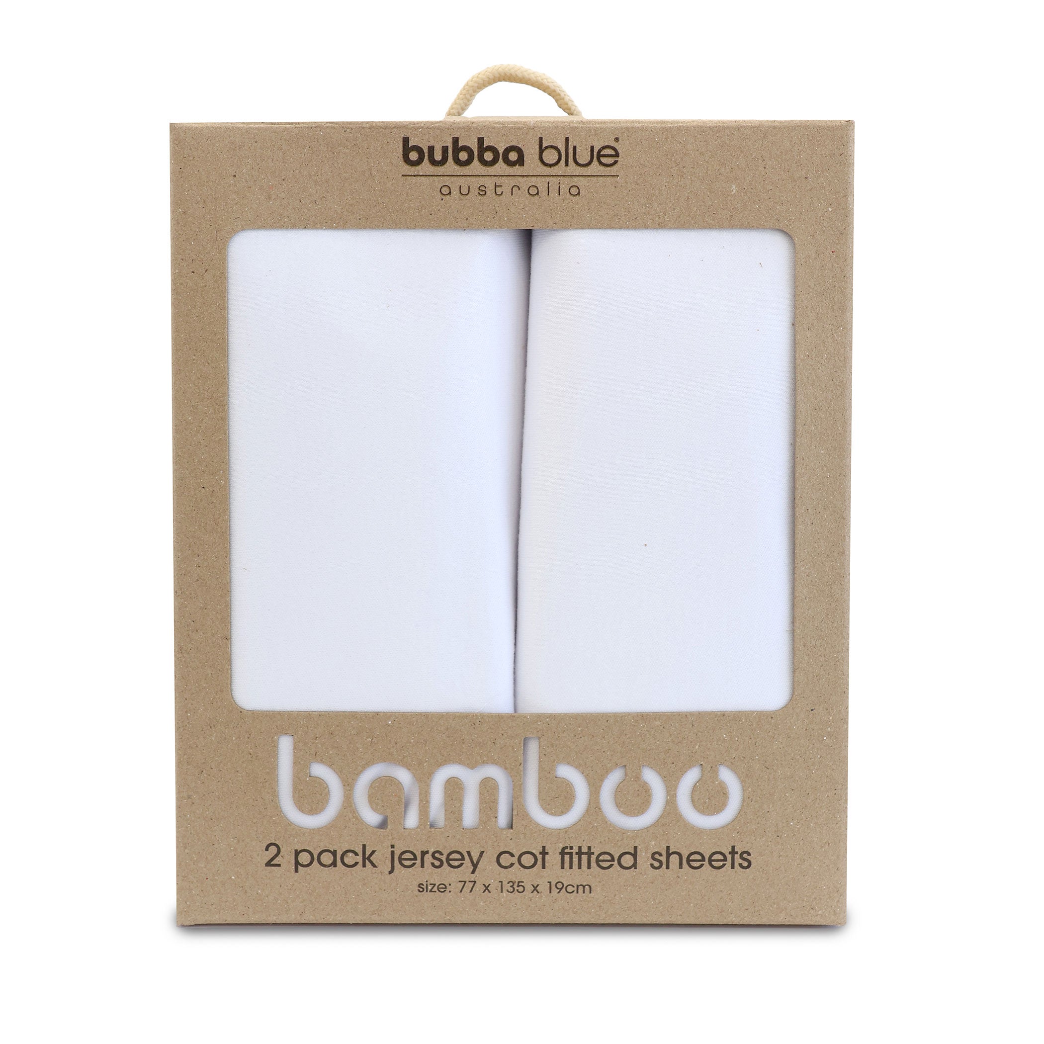 Bamboo White 2pk Cot Jersey Fitted Sheets