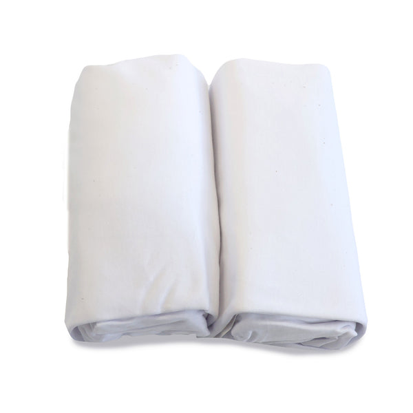 Bamboo White 2pk Cot Jersey Fitted Sheets