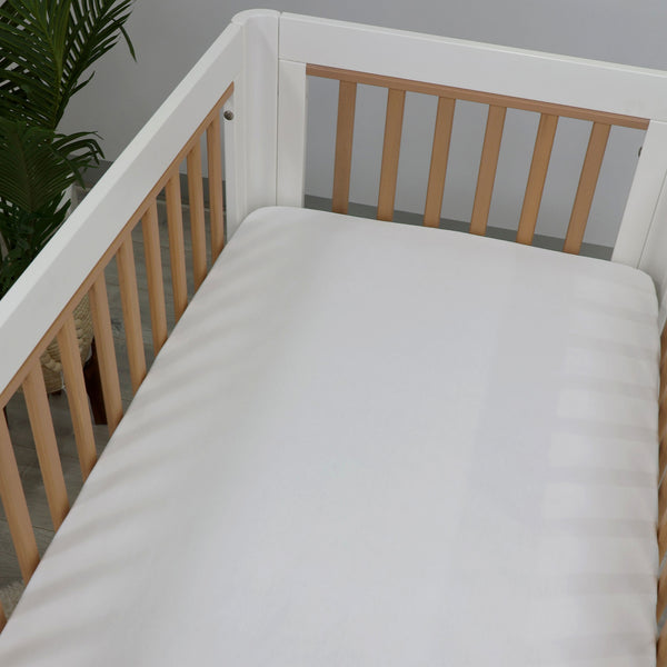 Bamboo White 2pk Cot Jersey Fitted Sheets