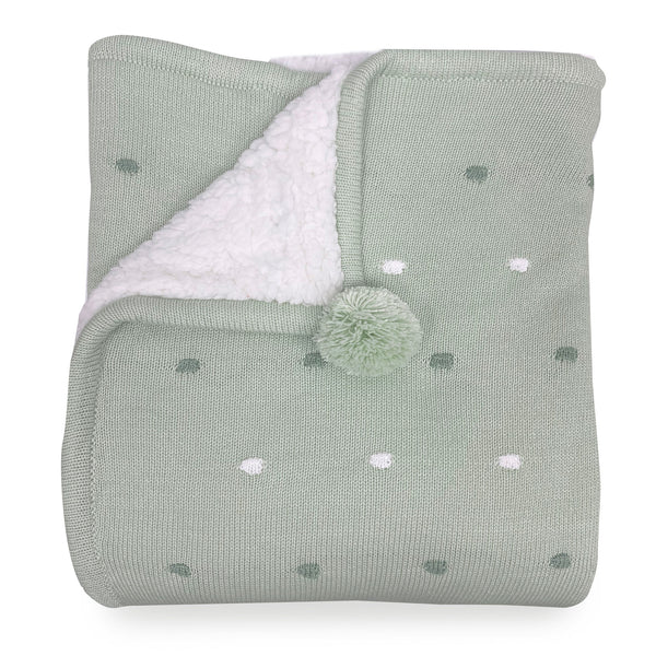 Confetti Cot Knit Blanket - Olive
