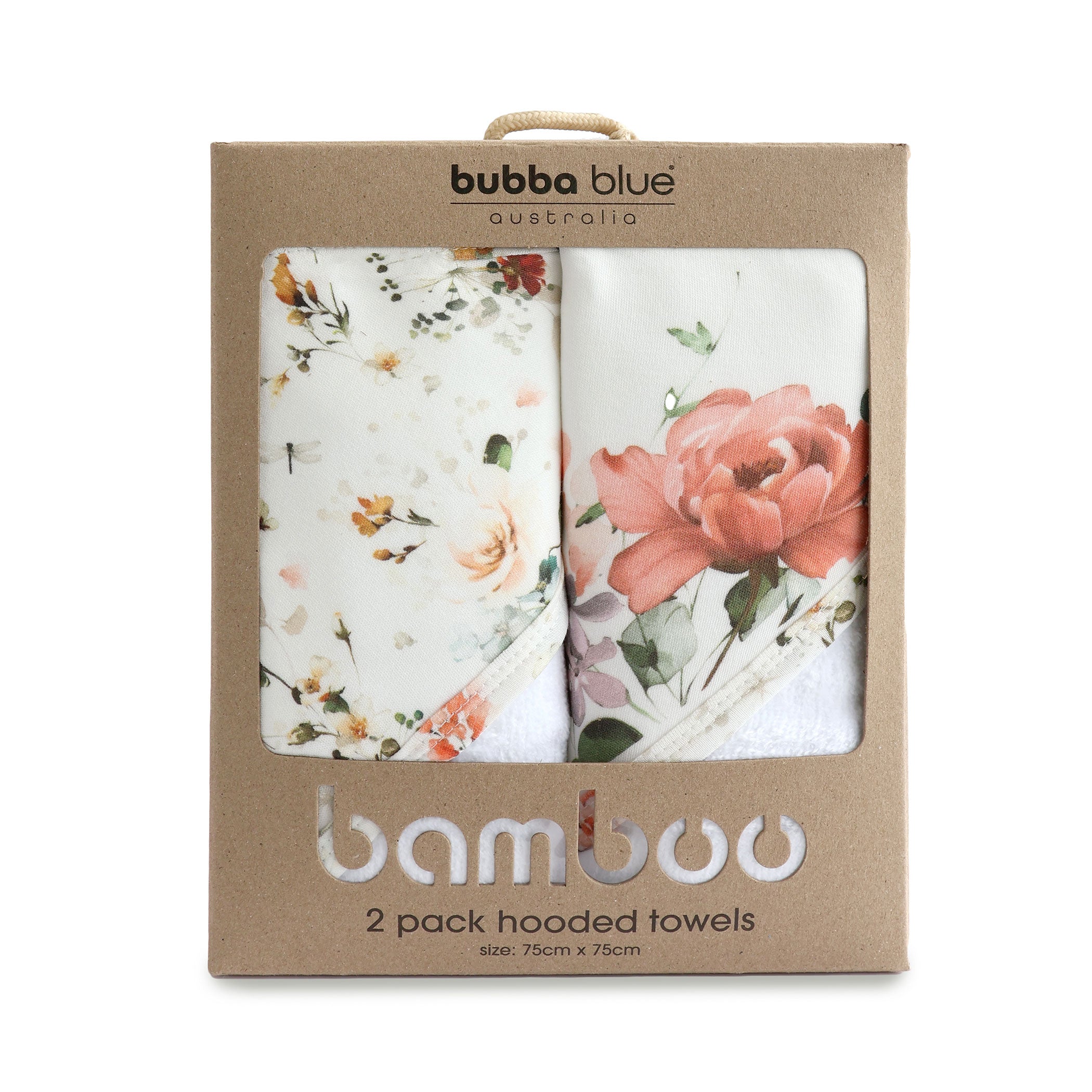 Peonies Bamboo 2pk Hooded Towels