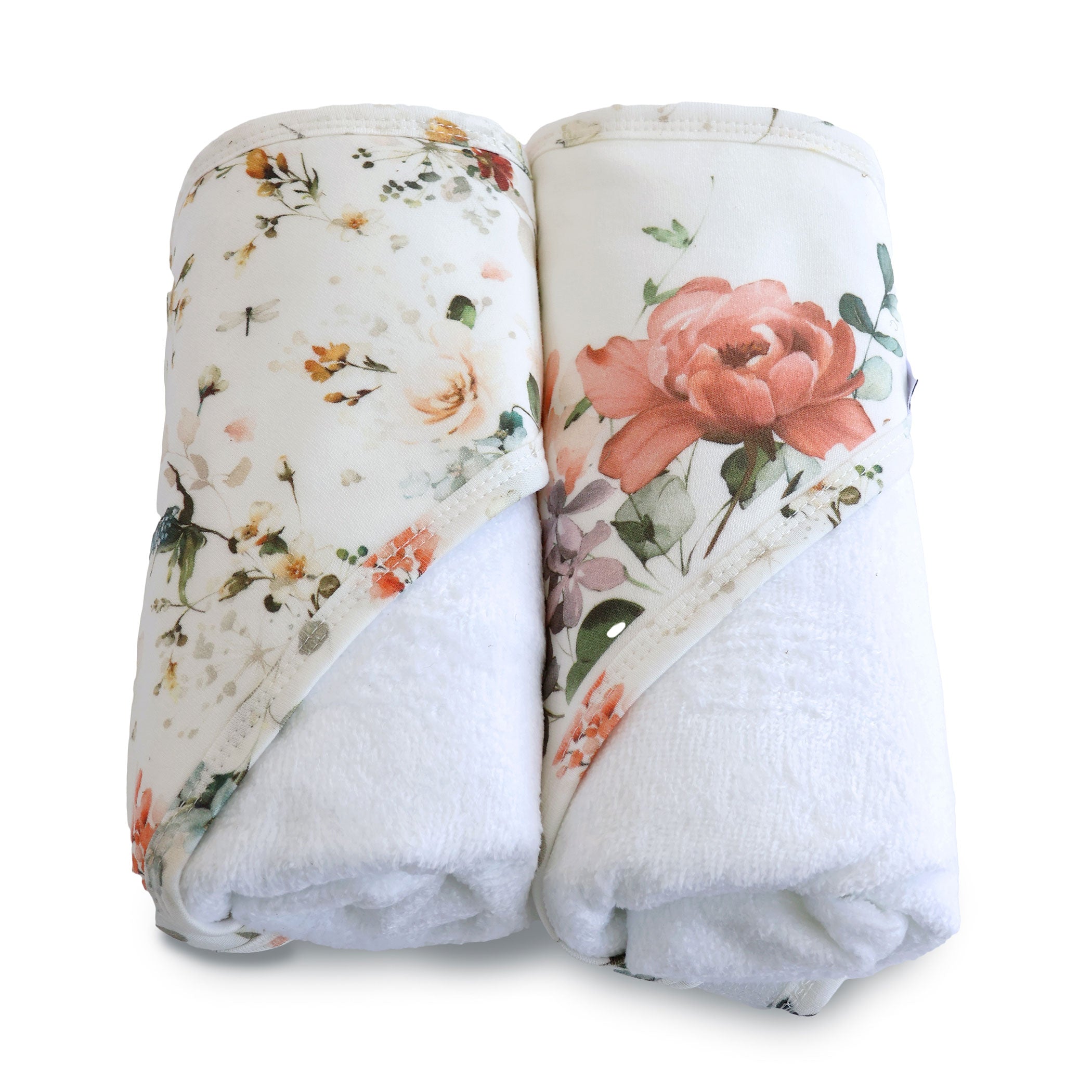 Peonies Bamboo 2pk Hooded Towels