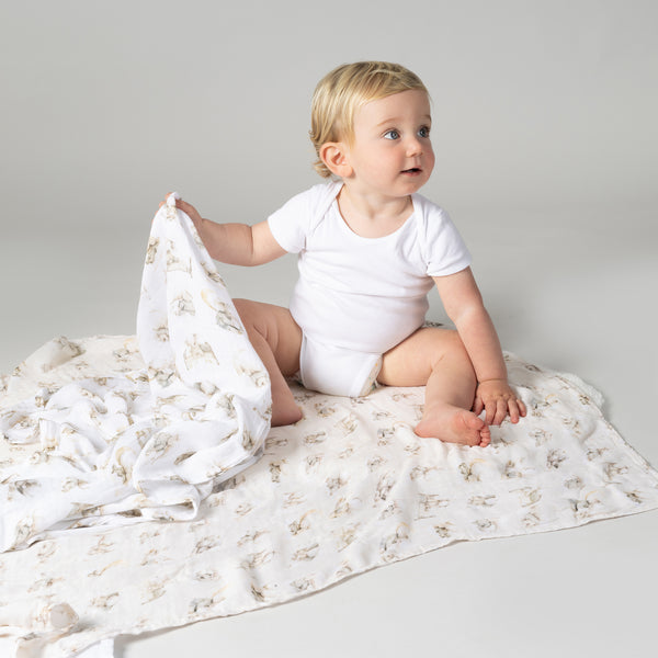 Elephant Bedtime 3pk Muslin Wraps