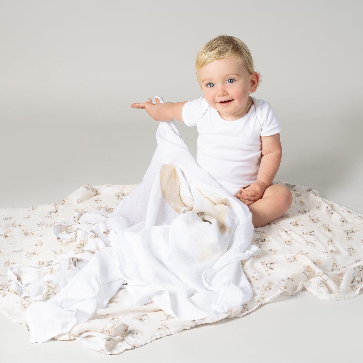 Elephant Bedtime 3pk Muslin Wraps