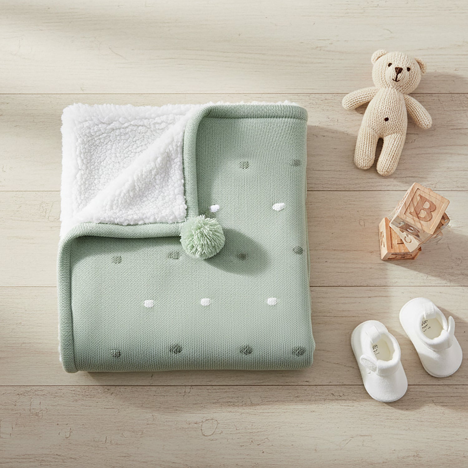 Confetti Knit Blanket - Olive