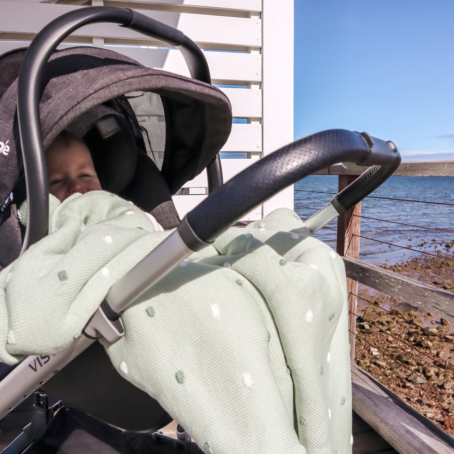 Confetti Knit Blanket - Olive