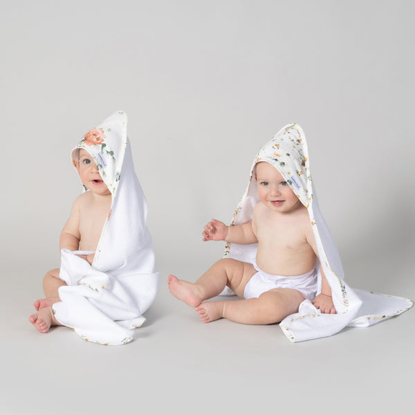 Peonies Bamboo 2pk Hooded Towels