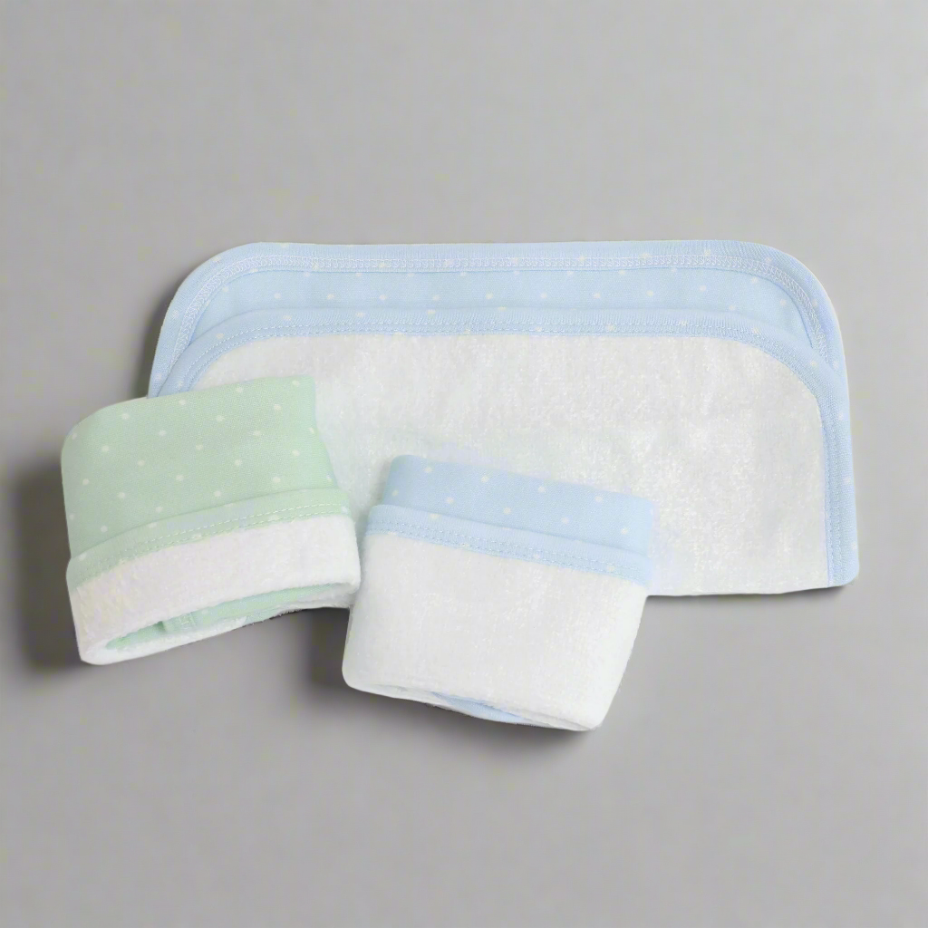 Confetti 3pk Face Washer Blue/Sage