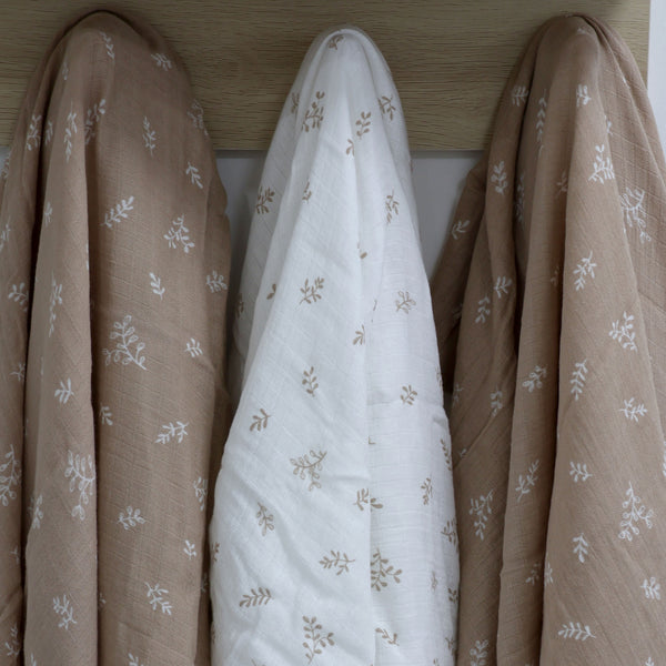 Organic Cotton 3pk Muslin Swaddle Wraps - Chestnut