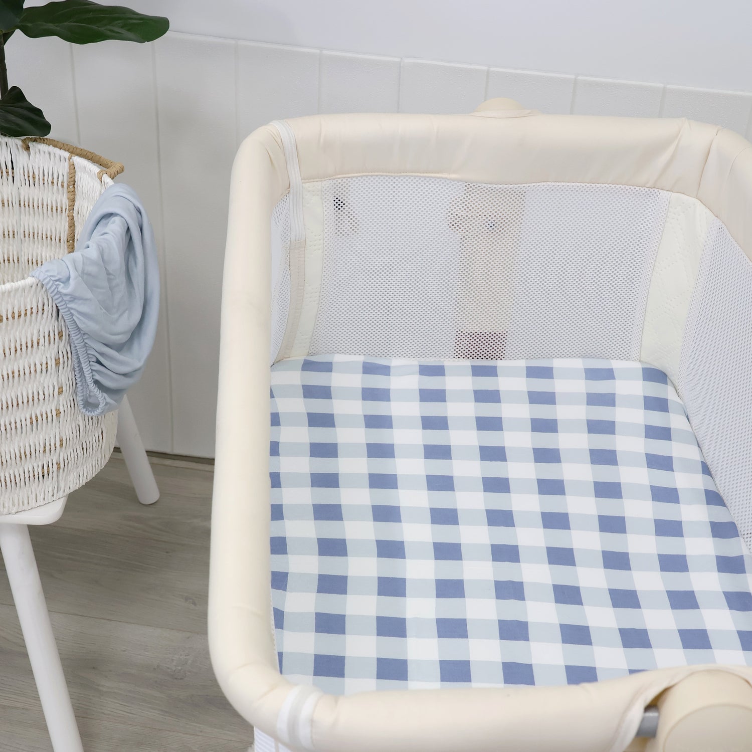 Sundae 2pk Jersey Co Sleeper/Bedside Sleeper Fitted Sheets - Blueberry - Bubba Blue Australia