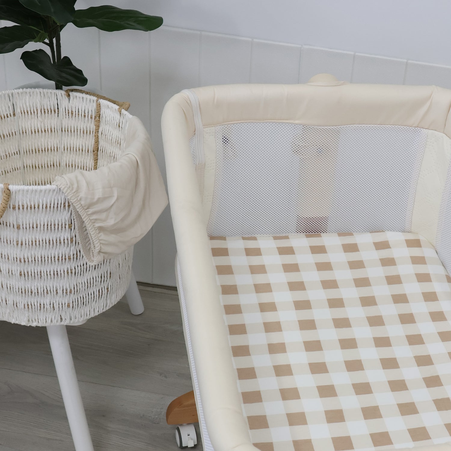 Bubba Sundae 2pk Jersey Co Sleeper/Bedside Sleeper Fitted Sheets - Chestnut - Bubba Blue Australia