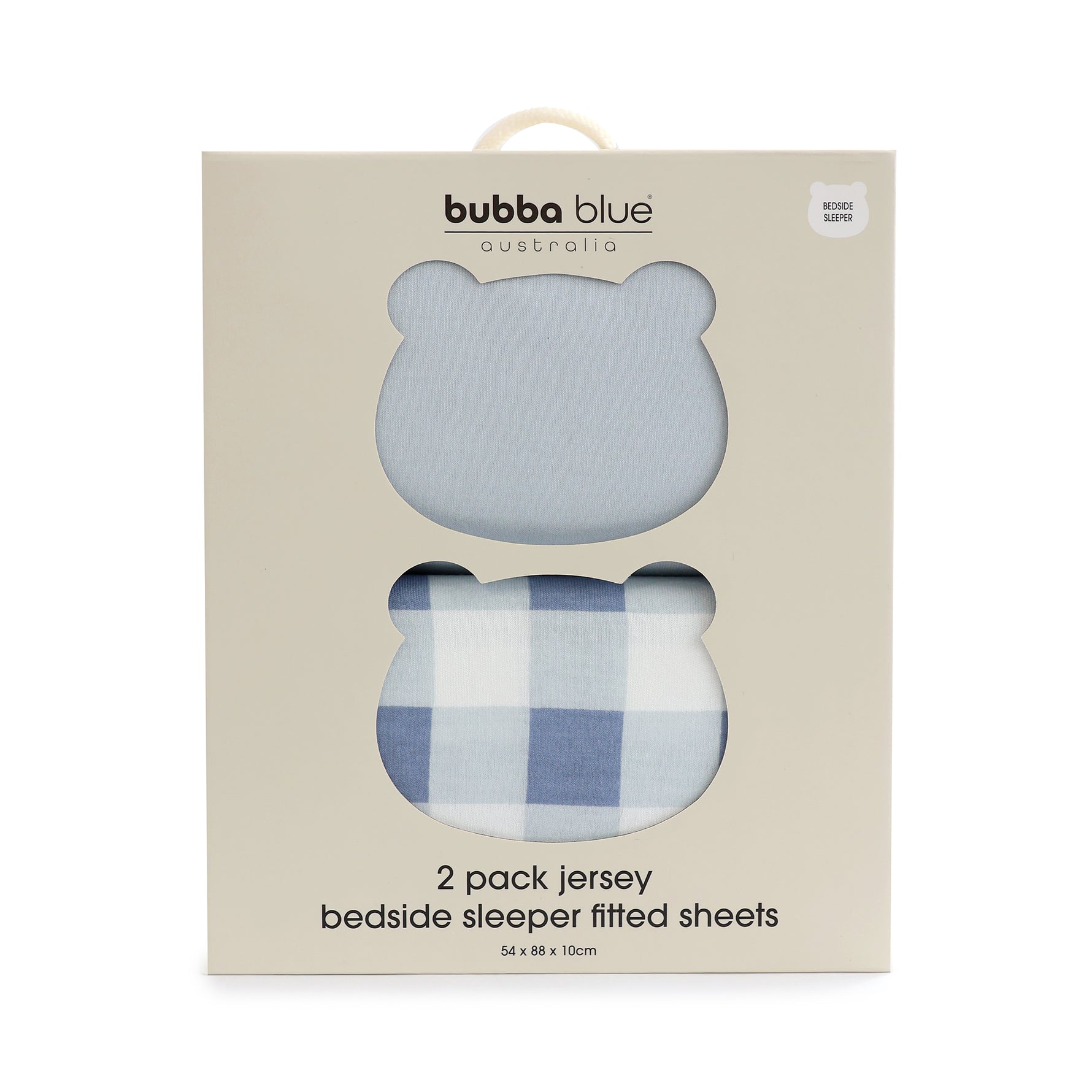Sundae 2pk Jersey Co Sleeper/Bedside Sleeper Fitted Sheets - Blueberry - Bubba Blue Australia