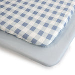 Sundae 2pk Jersey Co Sleeper/Bedside Sleeper Fitted Sheets - Blueberry - Bubba Blue Australia