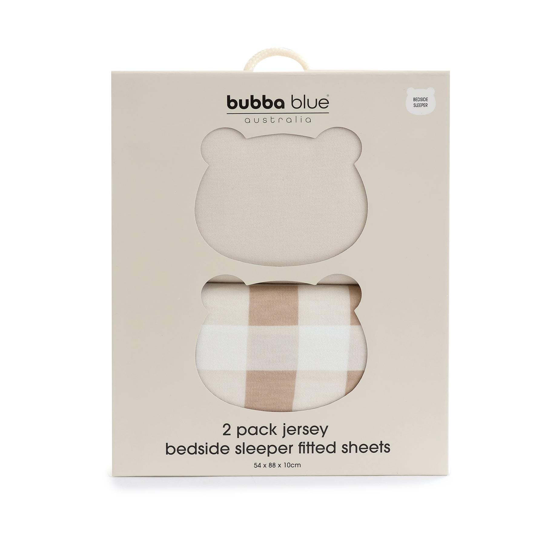 Bubba Sundae 2pk Jersey Co Sleeper/Bedside Sleeper Fitted Sheets - Chestnut - Bubba Blue Australia