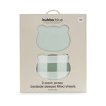 Bubba Sundae 2pk Jersey Co Sleeper/Bedside Sleeper Fitted Sheets - Greentea - Bubba Blue Australia