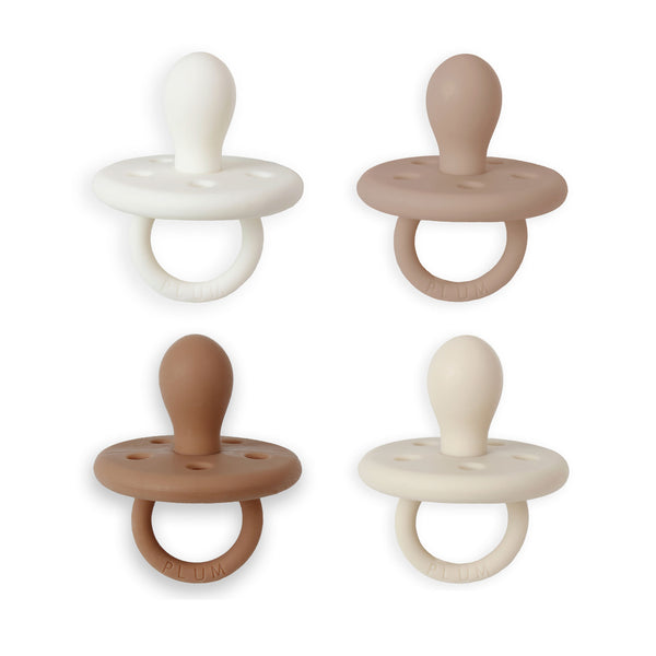 4pk Silicone Soothers Bundle (Earthy) - Snow/Nutmeg/Terracotta/Sand